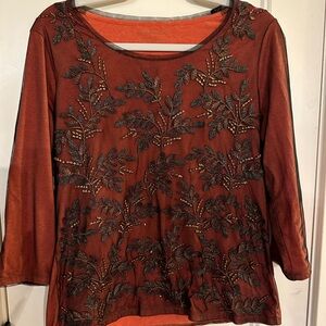 Y2K Cold Water Creek 3/4 sleeve shirt